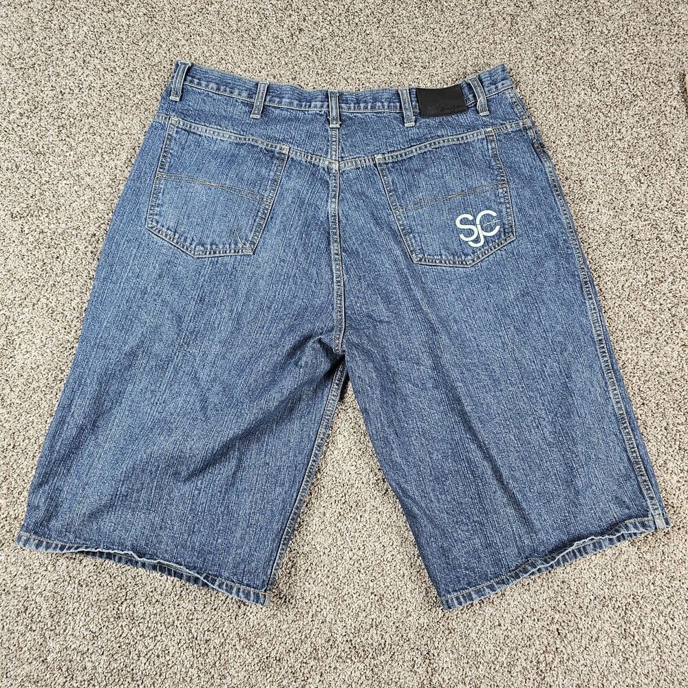 Vintage Sean John Shorts Mens 38 Blue Y2K Loose Baggy Hip Hop Jorts John Cena